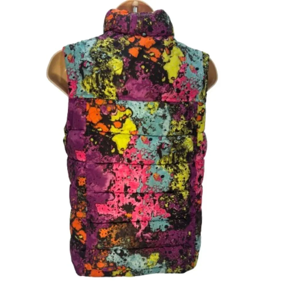 NIKE Reversible Multicolor Puffer Fleece Vest Jacket Girls Large